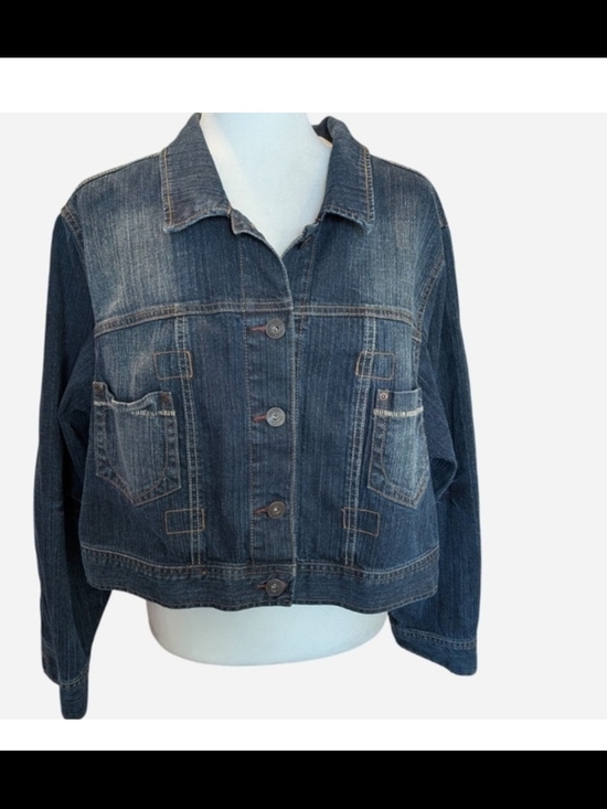 Venezia Jackets & Blazers - Venezia Indigo Blue Cropped Denim Jacket